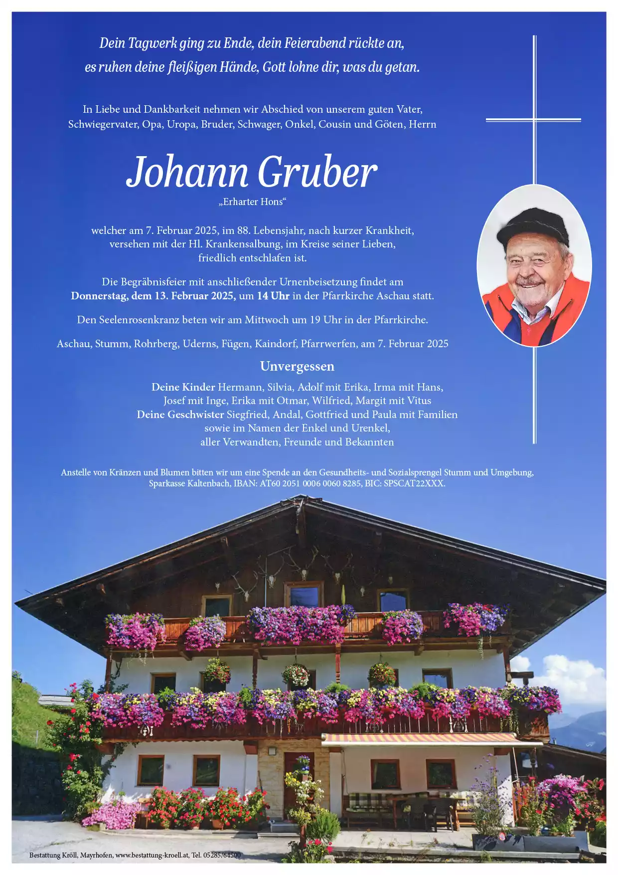 Parte von Johann Gruber